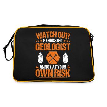 Géologue Géologue Géologue Géologie Géologine - Sac Retro - noir/or - Dos