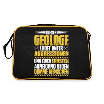 Geologie Geologe Geologist Geology Geologin - Retro Tasche - Schwarz/Gold - Hinten