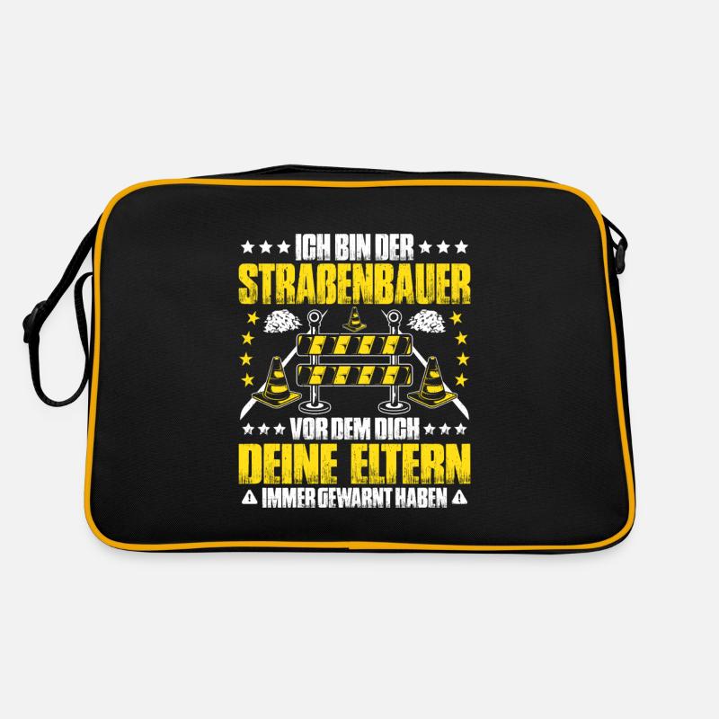 Straßenbauer Asphaltbauer Straßenbau Retro Tasche