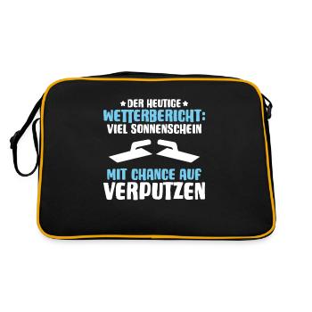 Stuckateur Plasterer Stukkateur Gipser Verputzer - Retro Tasche - Schwarz/Gold - Hinten