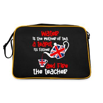 Amateurs de thé, buveurs de thé, heure du thé - Sac Retro - noir/or - Dos