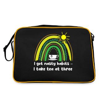 Amateurs de thé, buveurs de thé, heure du thé - Sac Retro - noir/or - Dos