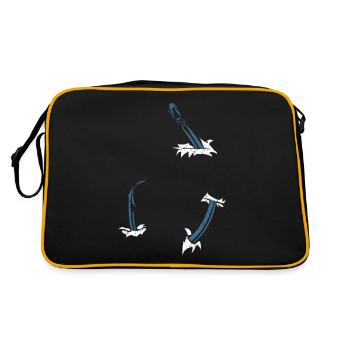 Fishermen, fishing, fishing hooks - Retro Bag - black/gold - Back