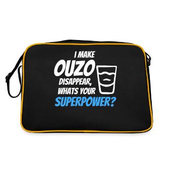 Ich Lasse Ouzo Verschwinden - Retro Tasche - Schwarz/Gold - Hinten