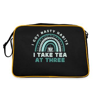 Amateurs de thé, buveurs de thé, heure du thé - Sac Retro - noir/or - Dos