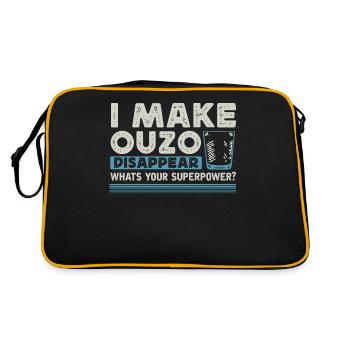 Ich Lasse Ouzo Verschwinden - Retro Tasche - Schwarz/Gold - Hinten