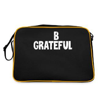 Sei Dankbar - Retro Tasche - Schwarz/Gold - Hinten