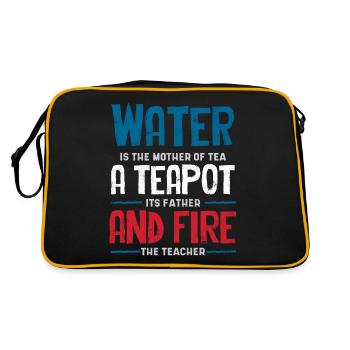 Tea lovers, tea drinkers, tea, tea time - Retro Bag - black/gold - Back
