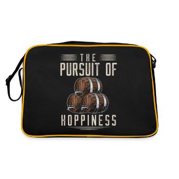 Houblon, Hopp, Bière, Amateurs de bière - Sac Retro - noir/or - Dos