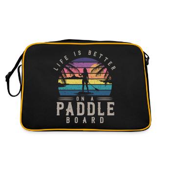 La vie est meilleure sur une planche à pagaie, SUP - Sac Retro - noir/or - Dos