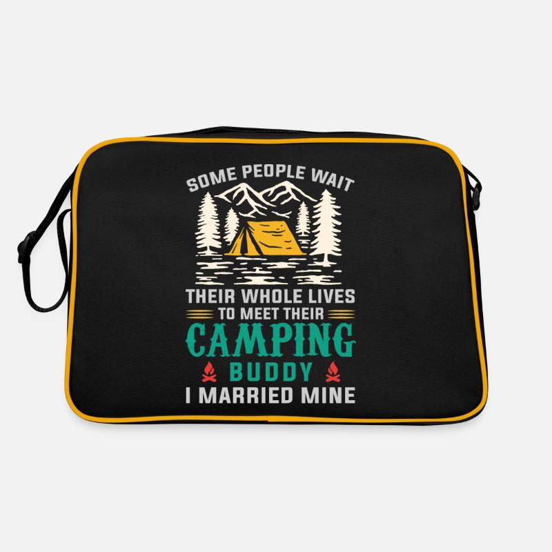 Camping Buddy Married, Camping, Outdoor Retro Bag