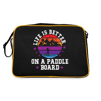 La vie est meilleure sur une planche à pagaie, SUP - Sac Retro - noir/or - Dos
