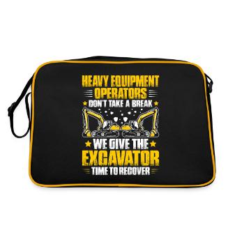 Baggerfahrer Baggerführer Heavy Equipment Operator - Retro Tasche - Schwarz/Gold - Hinten