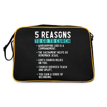 5 Reasons to Go to Church - Retro Bag - black/gold - Back