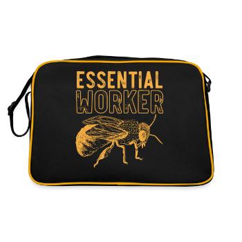 Travailleur essentiel, abeille, apiculteur, nid d’abeille - Sac Retro - noir/or - Dos