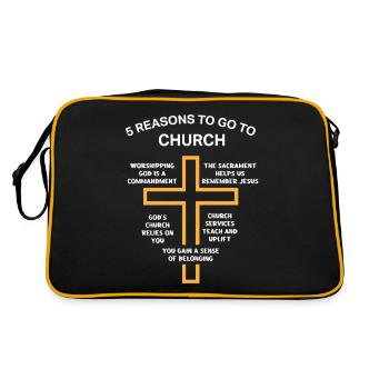 5 Reasons to Go to Church - Retro Bag - black/gold - Back