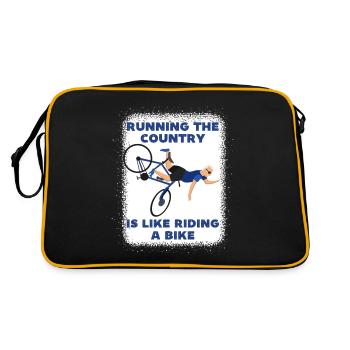 Running the country is like riding a bike, funny - Retro Bag - black/gold - Back