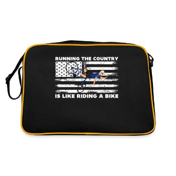 Running the country is like riding a bike, funny - Retro Bag - black/gold - Back