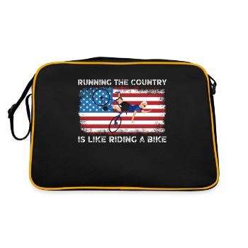 Running the country is like riding a bike, funny - Retro Bag - black/gold - Back