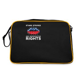 stars stripes reproductive rights pro choice - Retro Bag - black/gold - Back