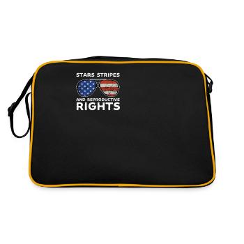 stars stripes reproductive rights pro choice - Retro Bag - black/gold - Back