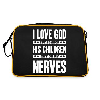 Ich Liebe Gott, Aber Einige Seiner Kinder Christen - Retro Tasche - Schwarz/Gold - Hinten