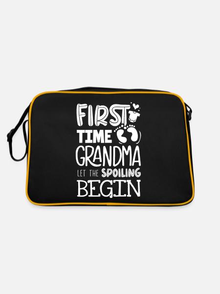 Grandma for the first time - Retro Bag - black/gold - Back