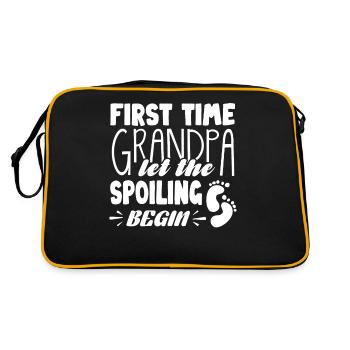 Grandpa for the first time - Retro Bag - black/gold - Back