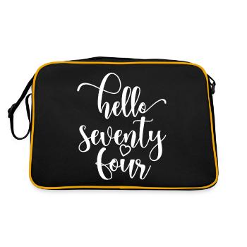 Bonjour Soixante-quatorze mignon anniversaire de 74 ans - Sac Retro - noir/or - Dos