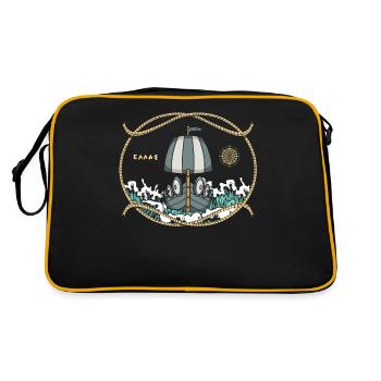 Ancient Greek History Boat - Retro Bag - black/gold - Back