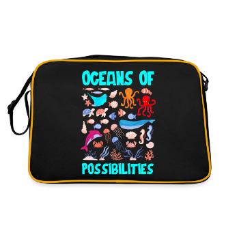 Ocean of Possibilities, Readers, Reading - Retro Bag - black/gold - Back