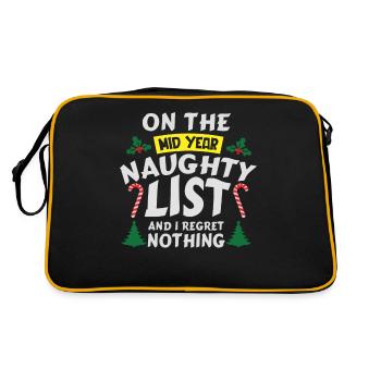 Mitte Des Jahres Freche Liste Und Bereue Nichts - Retro Tasche - Schwarz/Gold - Hinten