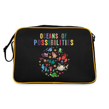 Ocean of Possibilities, Readers, Reading - Retro Bag - black/gold - Back