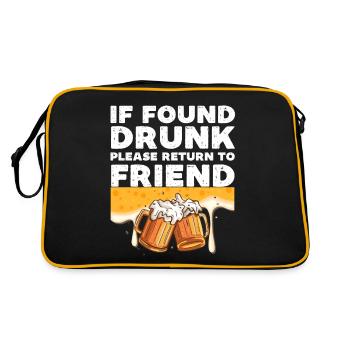Si vous êtes trouvé ivre, veuillez retourner chez un ami - Sac Retro - noir/or - Dos