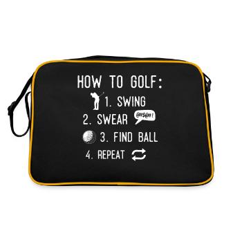How to play golf, golf ball - Retro Bag - black/gold - Back