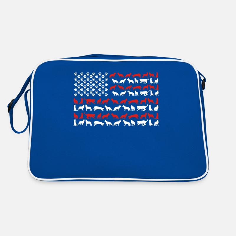 German Shepherd US FLAG Retro Bag