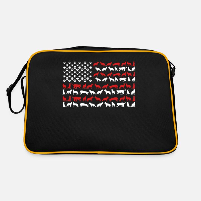 German Shepherd US FLAG Retro Bag