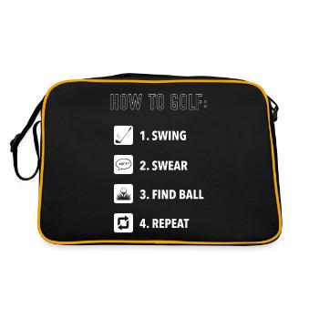 How to play golf, golf ball - Retro Bag - black/gold - Back