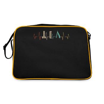 Friseur, Friseur, Barbershop - Retro Tasche - Schwarz/Gold - Hinten