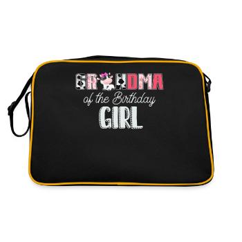Kuhgeburtstag, Bauer Geburtstag Mädchen - Retro Tasche - Schwarz/Gold - Hinten