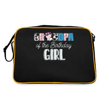 Kuhgeburtstag, Bauer Geburtstag Mädchen - Retro Tasche - Schwarz/Gold - Hinten