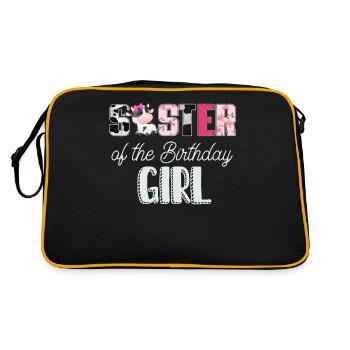 Kuhgeburtstag, Bauer Geburtstag Mädchen - Retro Tasche - Schwarz/Gold - Hinten
