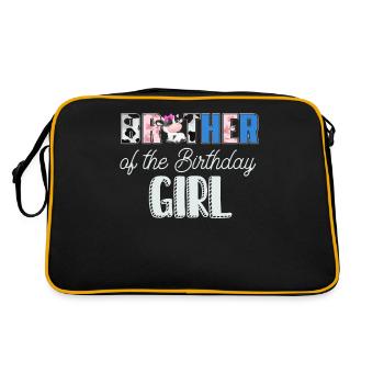 Kuhgeburtstag, Bauer Geburtstag Mädchen - Retro Tasche - Schwarz/Gold - Hinten