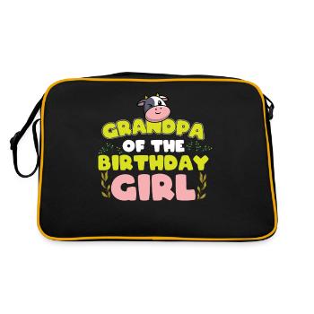 Kuhgeburtstag, Bauer Geburtstag Mädchen - Retro Tasche - Schwarz/Gold - Hinten