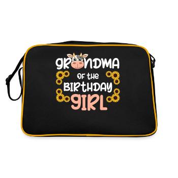 Kuhgeburtstag, Bauer Geburtstag Mädchen - Retro Tasche - Schwarz/Gold - Hinten