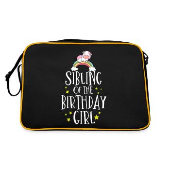Kuhgeburtstag, Bauer Geburtstag Mädchen - Retro Tasche - Schwarz/Gold - Hinten