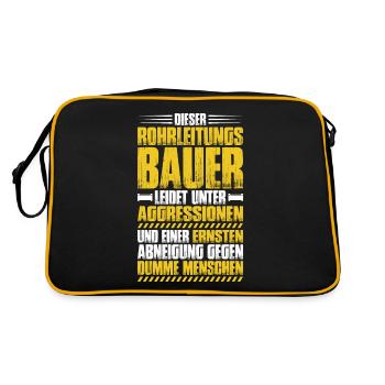 Rohrleitungsbauer Rohrleitungsbau Pipelayer - Retro Tasche - Schwarz/Gold - Hinten