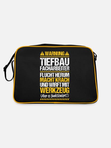 Tiefbaufacharbeiter Tiefbau Spezialtiefbauer - Retro Tasche - Schwarz/Gold