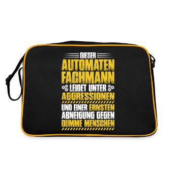 Automatenfachmann Automatenfachfrau Automaten - Retro Tasche - Schwarz/Gold - Hinten