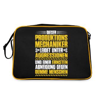 Produktionsmechaniker Textil - Retro Tasche - Schwarz/Gold - Hinten